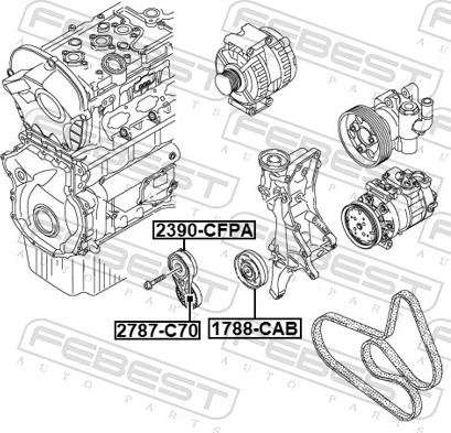 Febest 1788-CAB - Polea inversión / guía, correa poli V www.avaruosad.ee