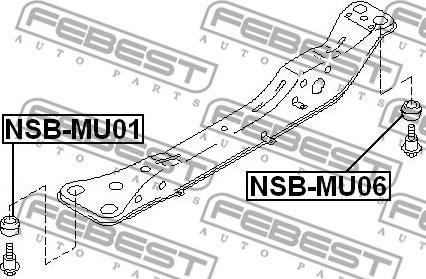 Febest NSB-MU06 - Mounting, axle beam www.avaruosad.ee