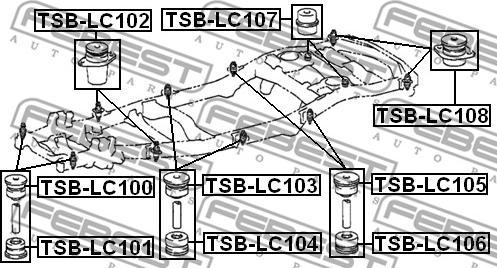 Febest TSB-LC101 - Mounting, vehicle frame www.avaruosad.ee