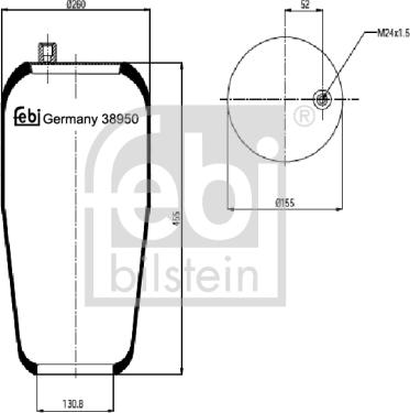 Febi Bilstein 38950 - Кожух пневматической рессоры www.avaruosad.ee