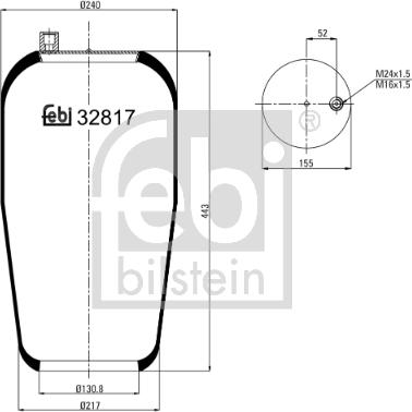 Febi Bilstein 32817 - Кожух пневматической рессоры www.avaruosad.ee