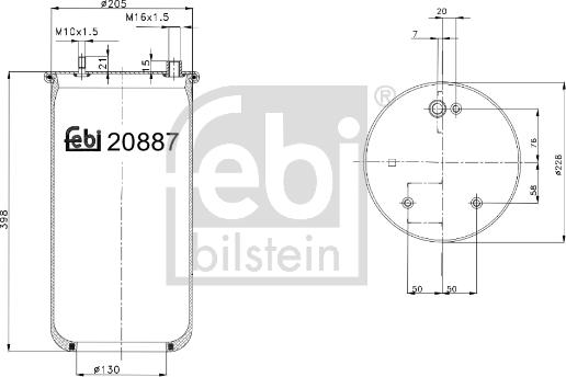 Febi Bilstein 20887 - Кожух пневматической рессоры www.avaruosad.ee