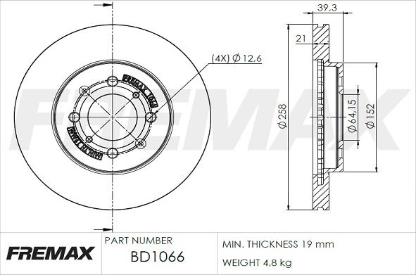 FREMAX BD-1066 - Disco de freno www.avaruosad.ee
