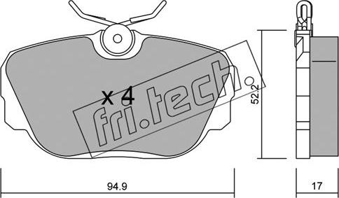 Fri.Tech. 044.0 - Brake Pad Set, disc brake www.avaruosad.ee