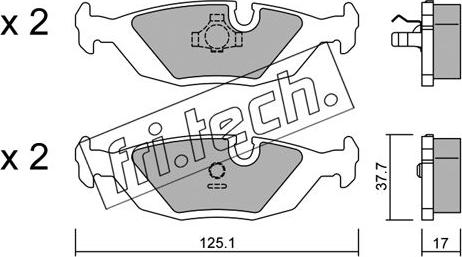 Fri.Tech. 072.1 - Brake Pad Set, disc brake www.avaruosad.ee