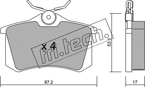 Fri.Tech. 102.1 - Brake Pad Set, disc brake www.avaruosad.ee