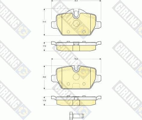 Girling 6116121 - Bremžu uzliku kompl., Disku bremzes www.avaruosad.ee