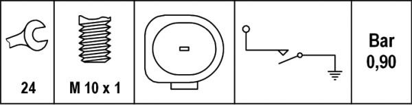 HELLA 6ZL 008 280-011 - Датчик, давление масла www.avaruosad.ee