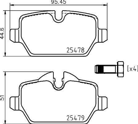 HELLA 8DB 355 020-111 - Bremžu uzliku kompl., Disku bremzes www.avaruosad.ee