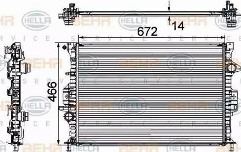 HELLA 8MK 376 745-594 - Радиатор, охлаждение двигателя www.avaruosad.ee