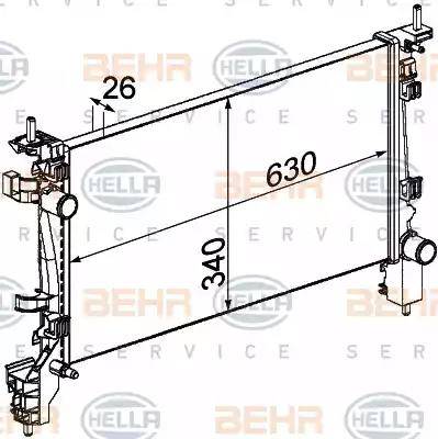 HELLA 8MK 376 754-714 - Радиатор, охлаждение двигателя www.avaruosad.ee