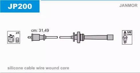 Janmor JP200 - Juego de cables de encendido www.avaruosad.ee