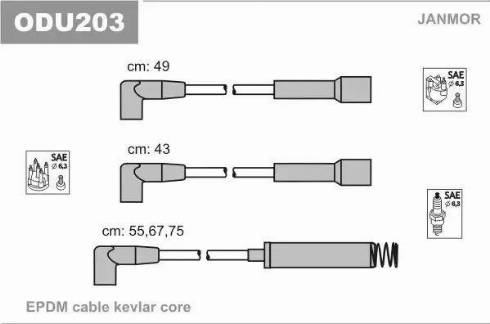 Janmor ODU203 - Ignition Cable Kit www.avaruosad.ee