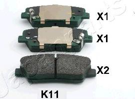 Japanparts PP-K11AF - Brake Pad Set, disc brake www.avaruosad.ee