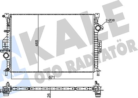 KALE OTO RADYATÖR 346120 - Радиатор, охлаждение двигателя www.avaruosad.ee