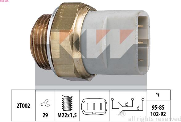 KW 550 635 - Temperature Switch, radiator / air conditioner fan www.avaruosad.ee
