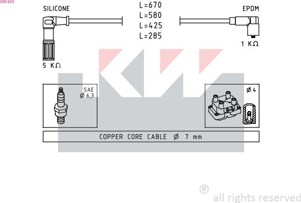 KW 359 655 - Ignition Cable Kit www.avaruosad.ee