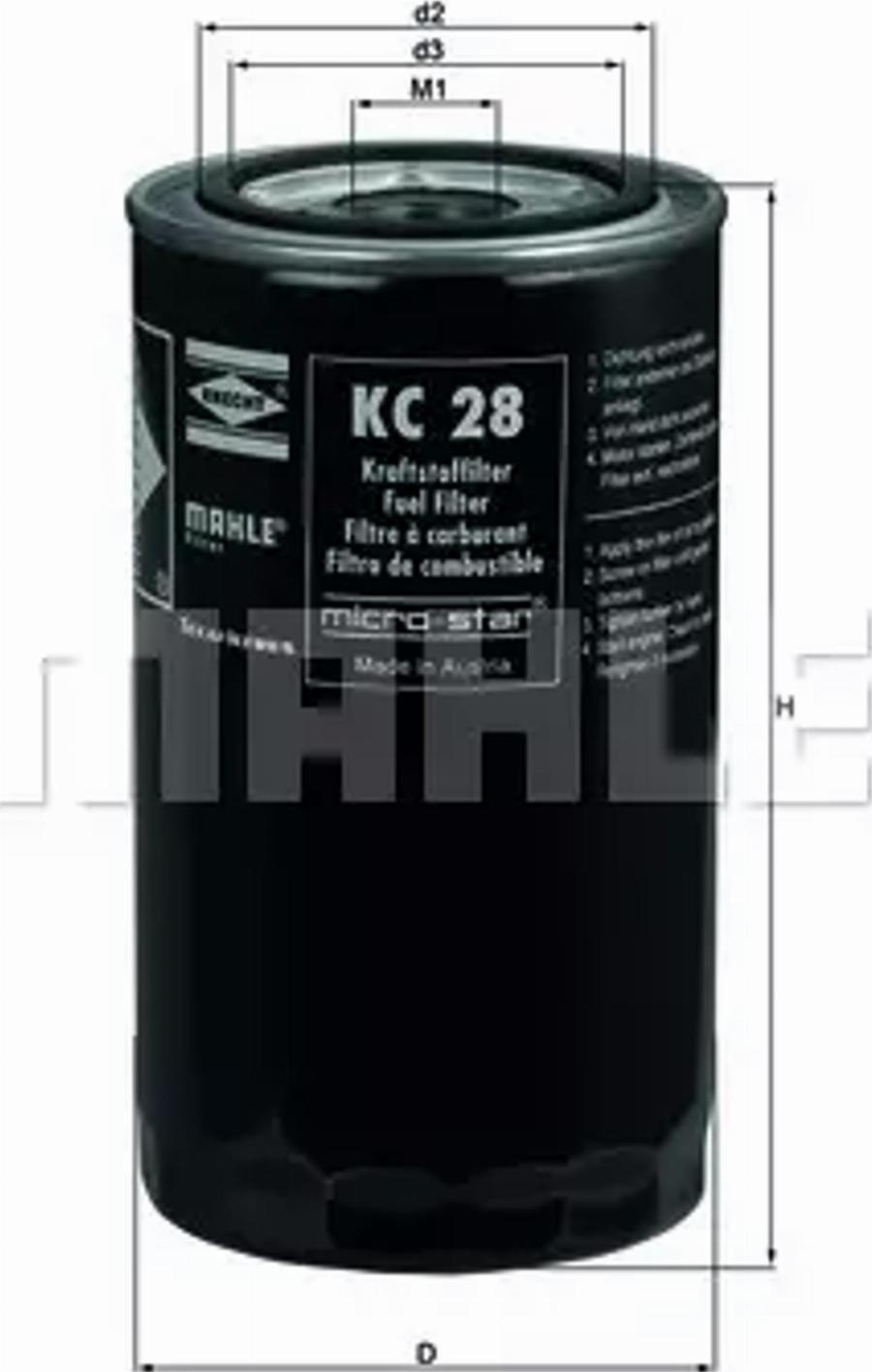 MAHLE KC 28 - Filtre à carburant www.avaruosad.ee
