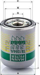Mann-Filter TB 1394/6 X - Air Dryer Cartridge, compressed-air system www.avaruosad.ee
