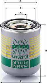 Mann-Filter TB 1394/1 x - Air Dryer Cartridge, compressed-air system www.avaruosad.ee