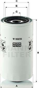 Mann-Filter W 950/36 - Oil Filter www.avaruosad.ee
