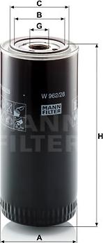 Mann-Filter W 962/28 - Öljynsuodatin www.avaruosad.ee