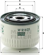 Mann-Filter W 914/25 - Гидрофильтр, автоматическая коробка передач www.avaruosad.ee
