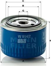 Mann-Filter W 914/2 - Oil Filter www.avaruosad.ee