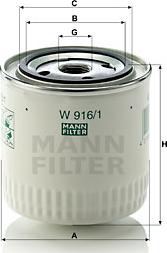Mann-Filter W 916/1 - Oil Filter www.avaruosad.ee