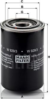 Mann-Filter W 929/3 - Масляный фильтр www.avaruosad.ee