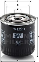 Mann-Filter W 920/14 - Oil Filter www.avaruosad.ee