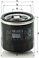 Mann-Filter W 67/1 - Oil Filter www.avaruosad.ee
