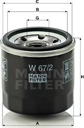 Mann-Filter W 67/2 - Oil Filter www.avaruosad.ee