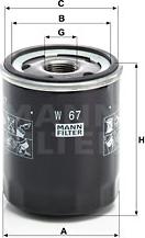 Mann-Filter W 67 - Oil Filter www.avaruosad.ee