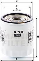 Mann-Filter W 7015 - Oil Filter www.avaruosad.ee