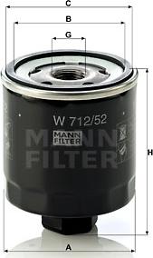 Mann-Filter W 712/52 - Oil Filter www.avaruosad.ee