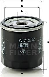 Mann-Filter W 712/75 - Oil Filter www.avaruosad.ee