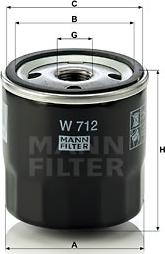 Mann-Filter W 712 - Oil Filter www.avaruosad.ee