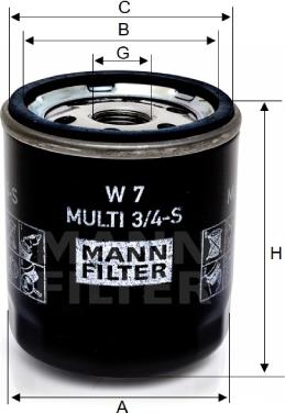 Mann-Filter W 7 MULTI 3/4-S - Oil Filter www.avaruosad.ee
