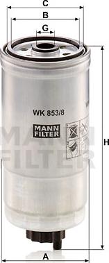 Mann-Filter WK 853/8 - Топливный фильтр www.avaruosad.ee