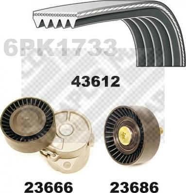 Mapco 23613 - Поликлиновый ременный комплект www.avaruosad.ee