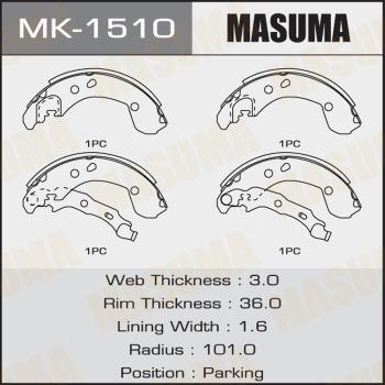 MASUMA MK-1510 - Bremžu komplekts, trumuļa bremzes www.avaruosad.ee