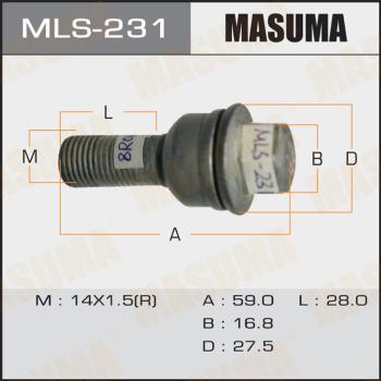 MASUMA MLS-231 - Wheel Bolt www.avaruosad.ee