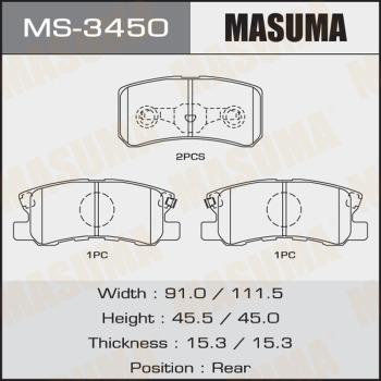 MASUMA MS-3450 - Brake Set, drum brakes www.avaruosad.ee