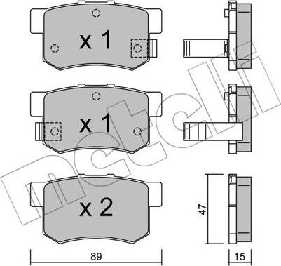 Metelli 22-0173-0 - Bremžu uzliku kompl., Disku bremzes www.avaruosad.ee