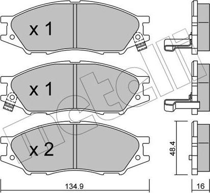 Metelli 22-0810-0 - Bremžu uzliku kompl., Disku bremzes www.avaruosad.ee