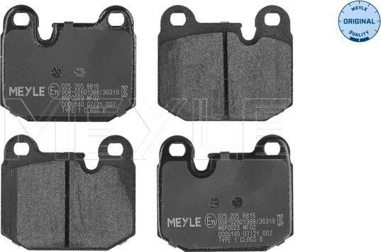 Meyle 025 205 8816 - Brake Pad Set, disc brake www.avaruosad.ee