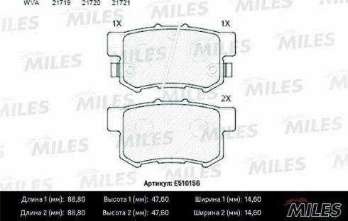 Miles E510156 - Bremžu uzliku kompl., Disku bremzes www.avaruosad.ee