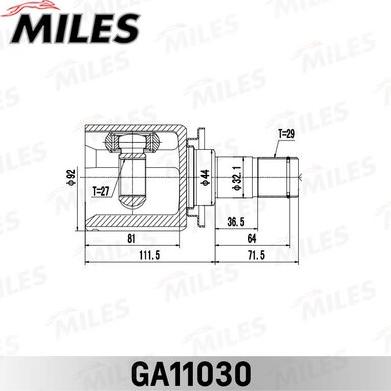 Miles GA11030 - Joint Kit, drive shaft www.avaruosad.ee