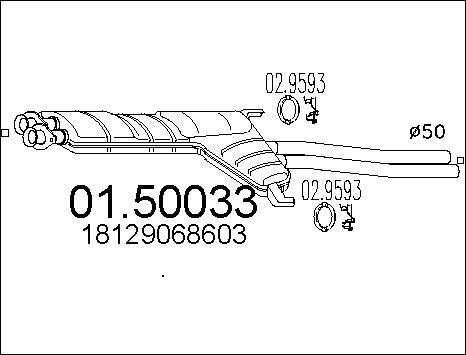 MTS 01.50033 - Средний глушитель выхлопных газов www.avaruosad.ee